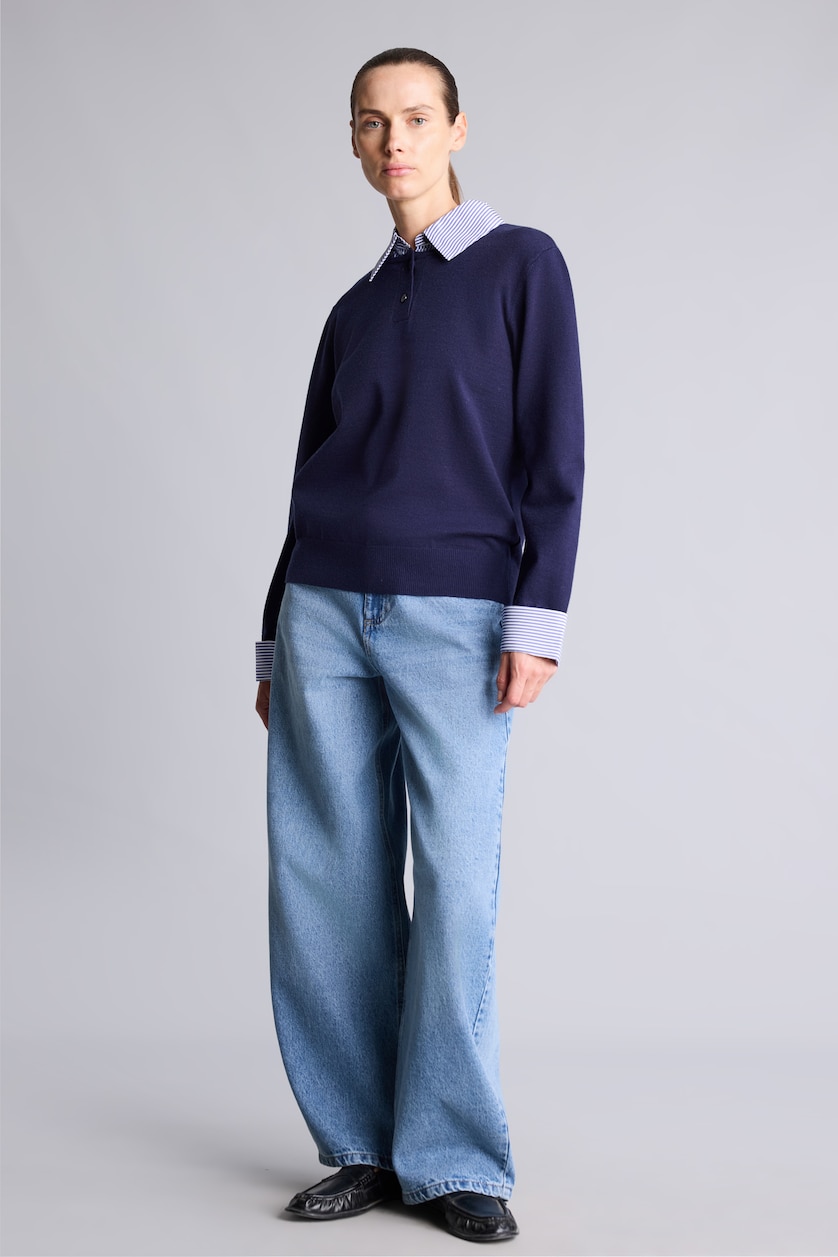 Women NAVY Relax Fit Knitwear Pullover