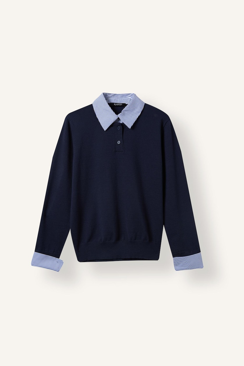 Women NAVY Relax Fit Knitwear Pullover