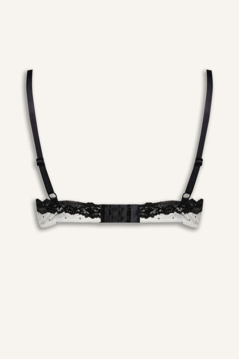 Женщины Бежевый Бралетт без косточек с кружевными деталями съемными чашечками и съемными вкладышами