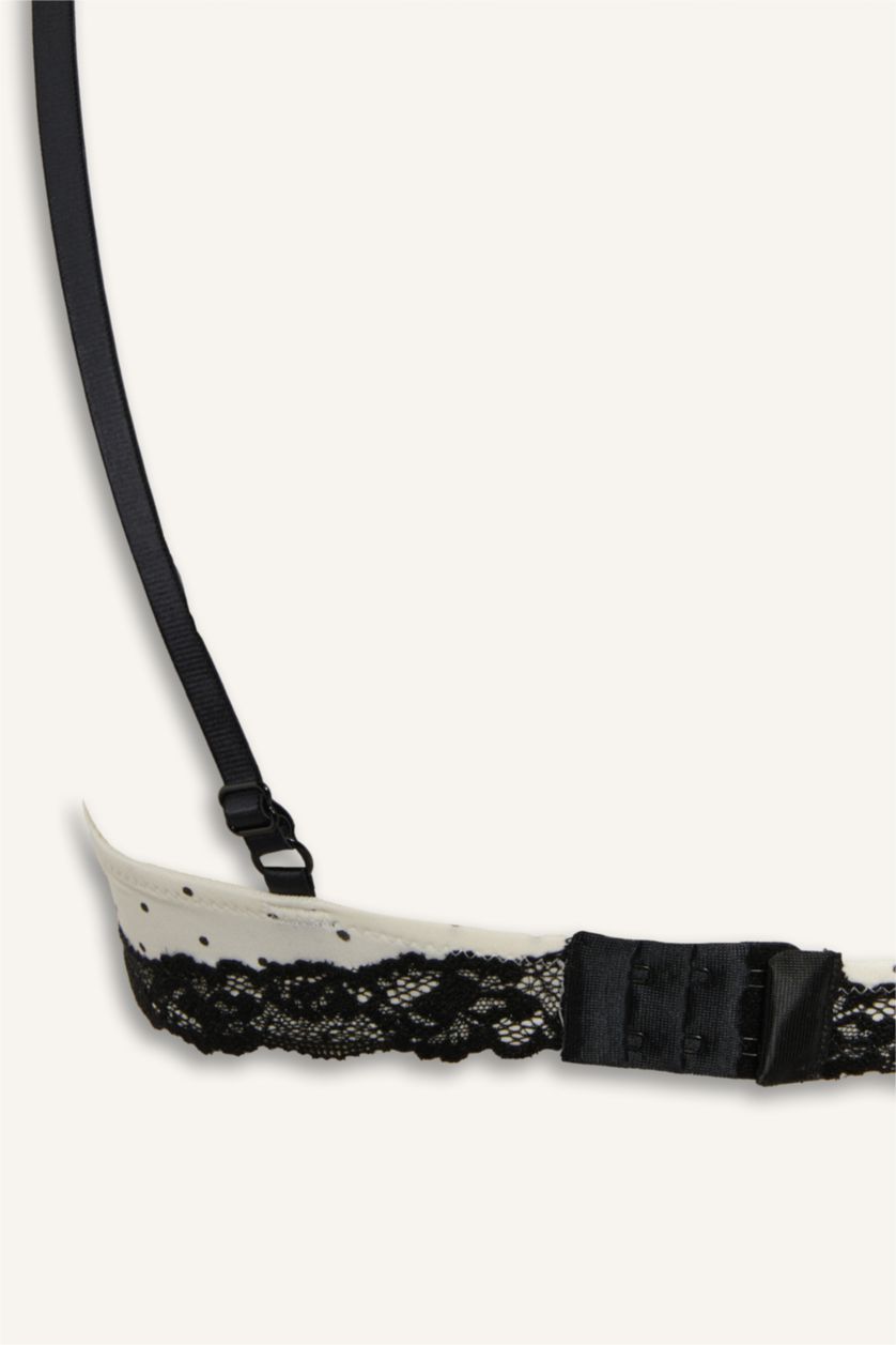 WOMAN Ecru Lace Detail Unpadded Underwired T-Shirt Bra