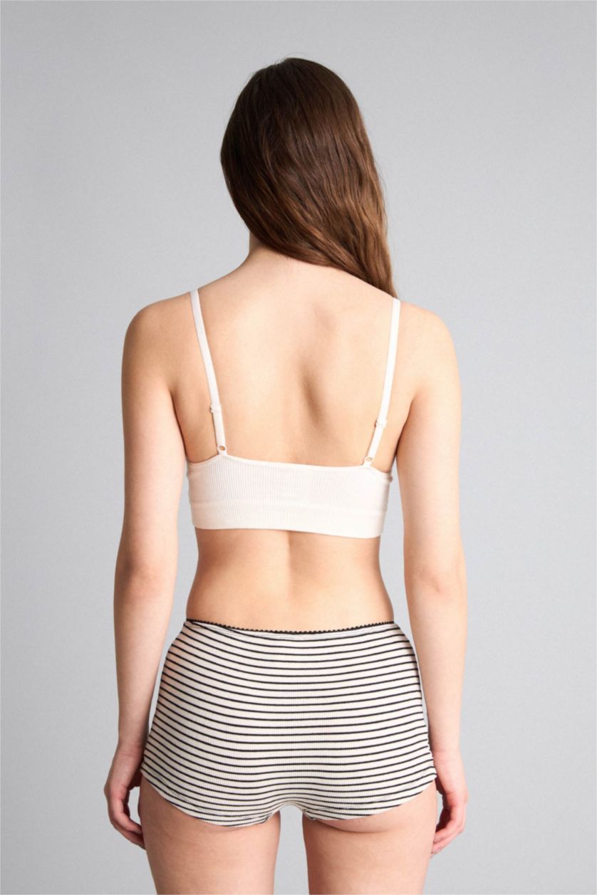 Kadın Siyah Çizgili Ribana Boxer