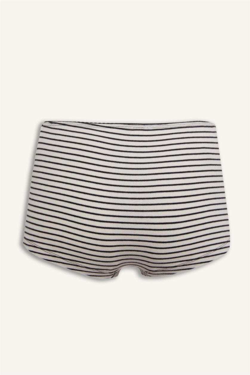 Kadın Siyah Çizgili Ribana Boxer