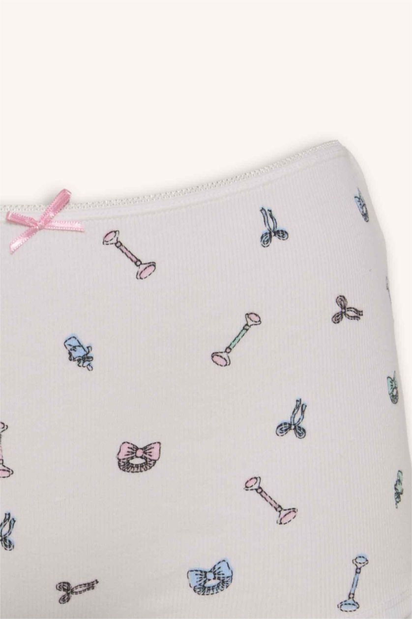 Kadın Açık Pembe Pamuklu Dantel Detaylı Ribana Boxer
