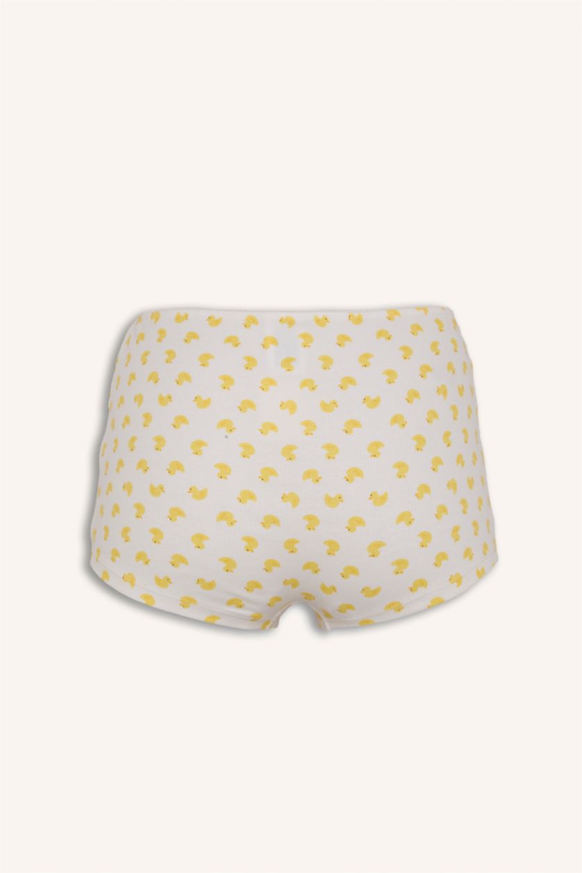 Kadın Sarı Dantel Detaylı Ribana Boxer