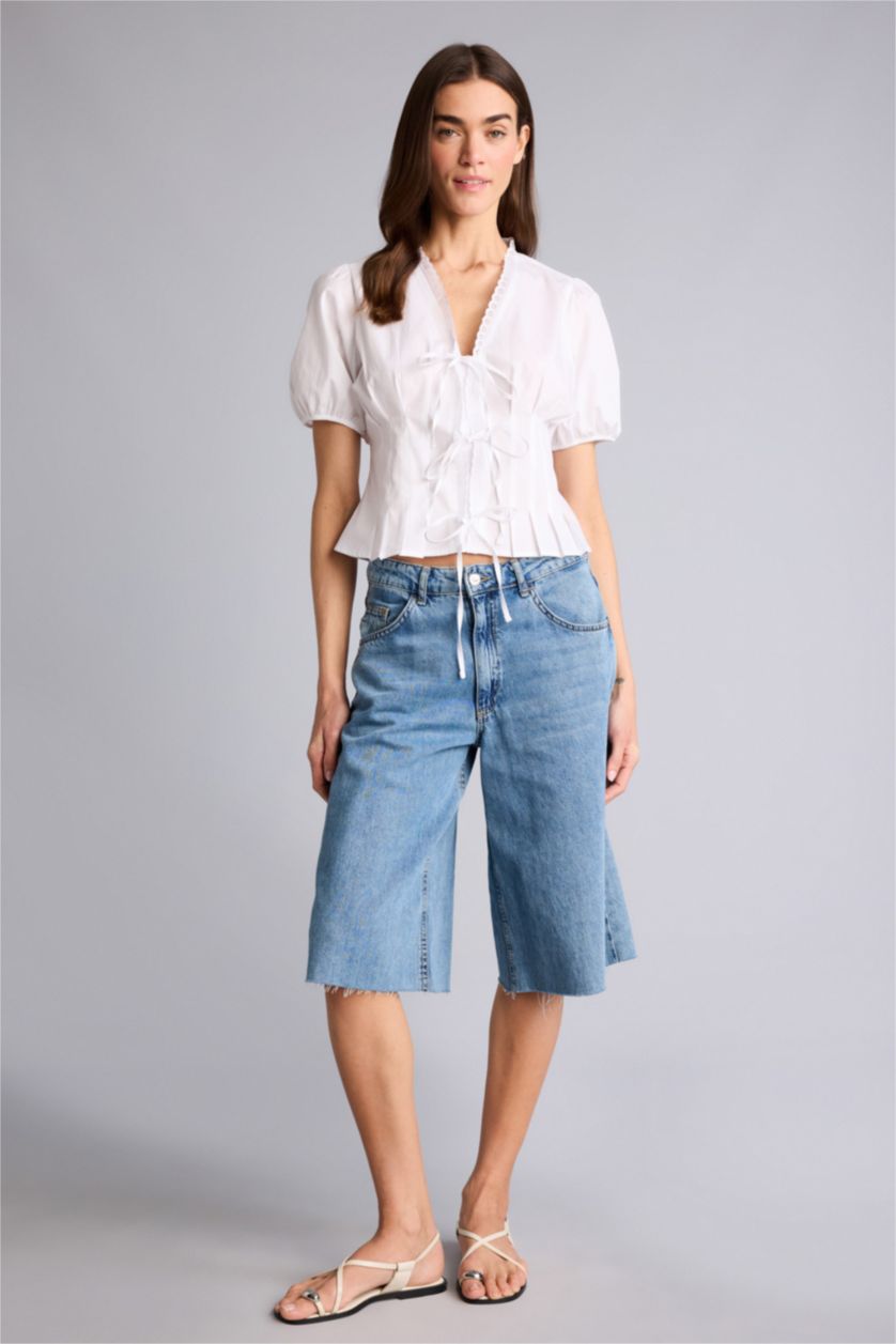 Женщины Белый Slim Fit Poplin