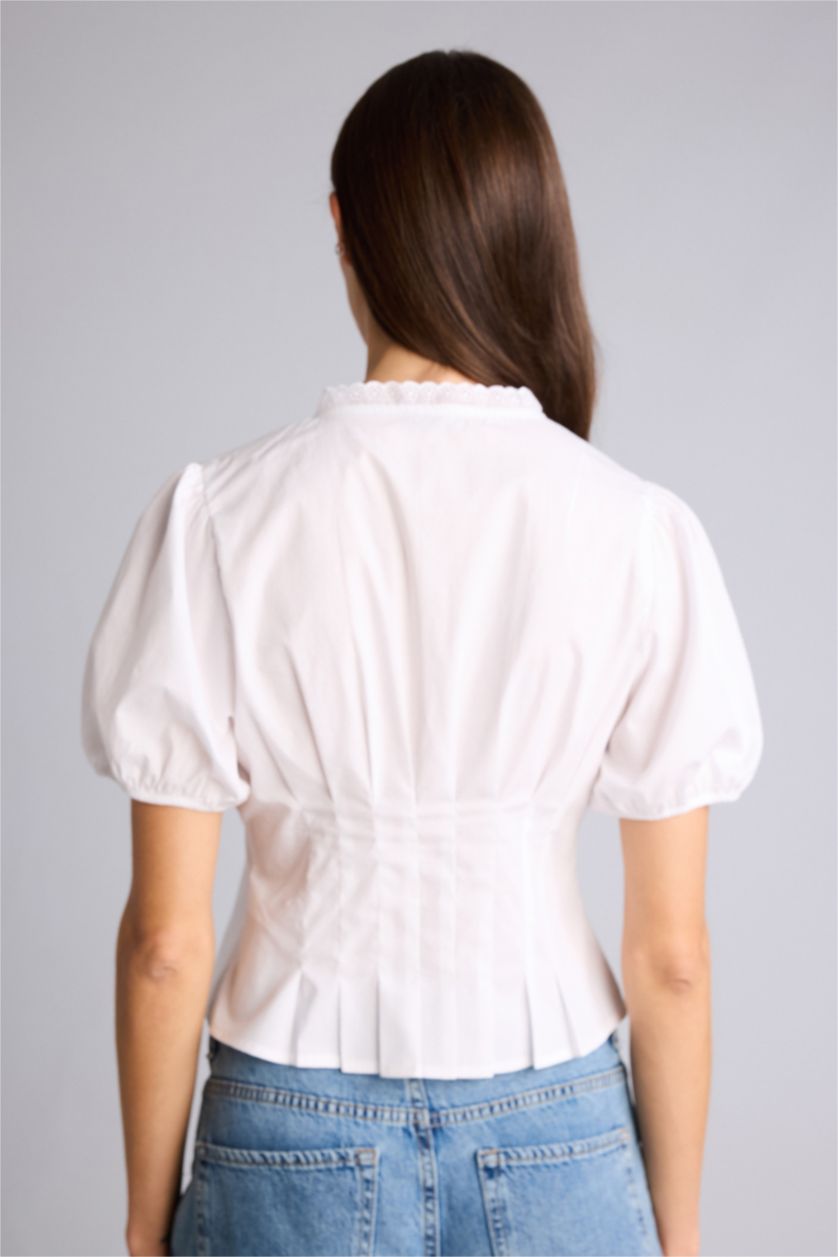 Женщины Белый Slim Fit Poplin