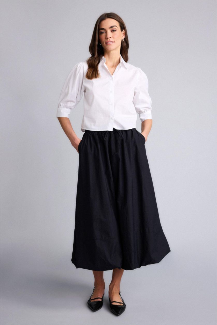 نساء اوف وايت Regular Fit Poplin Short Sleeve Shirt