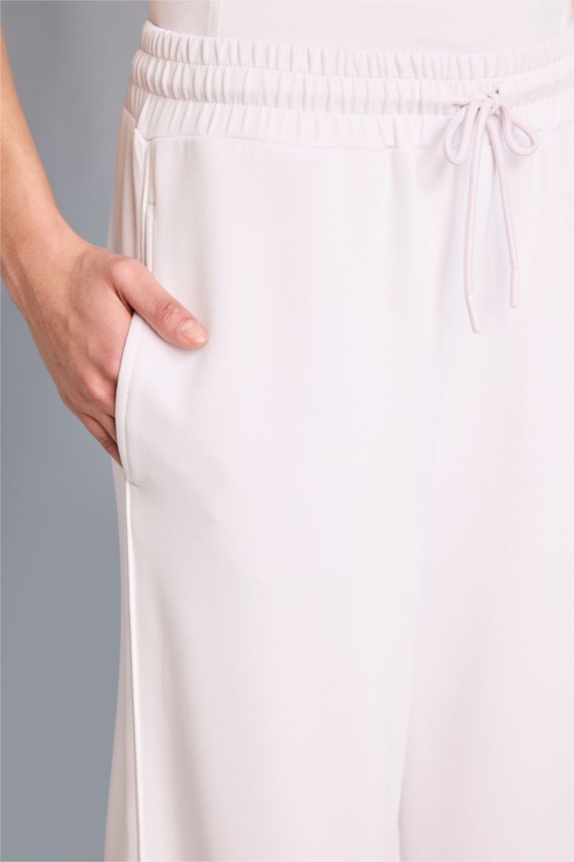 Женщины Светло-розовый Спортивные брюки Wide Leg из модала со стандартной длиной и широкими штанинами