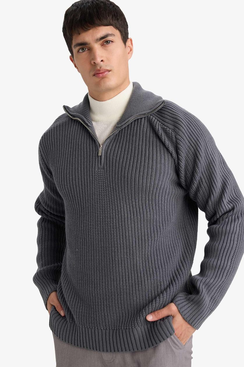 MAN Grey Standard Fit Knitwear Pullover