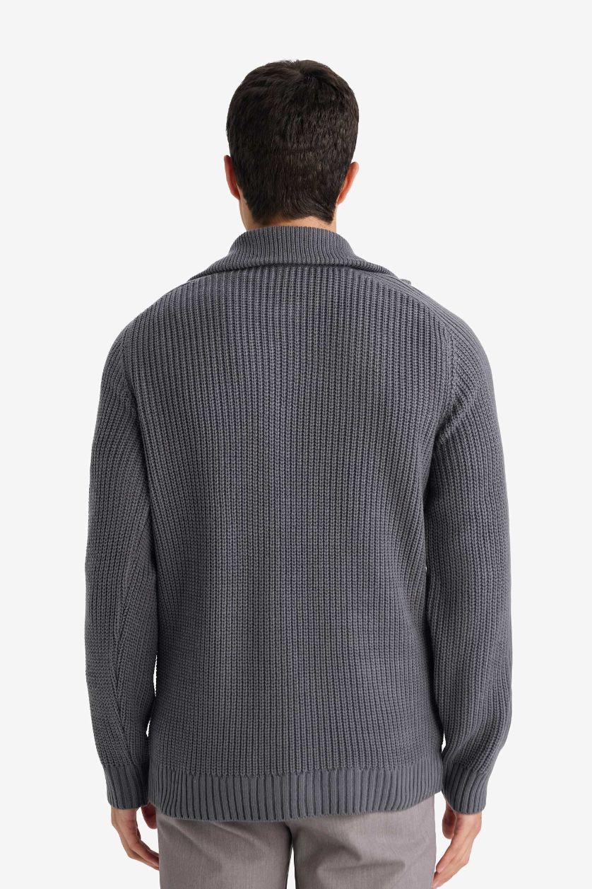 MAN Grey Standard Fit Knitwear Pullover