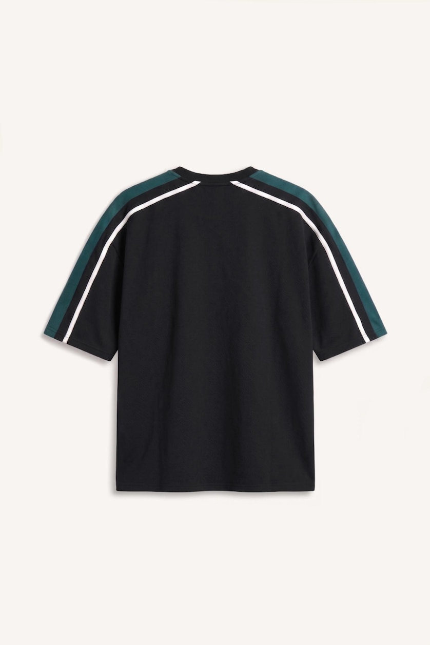 Men Black Loose Fit Short Sleeve T-Shirt