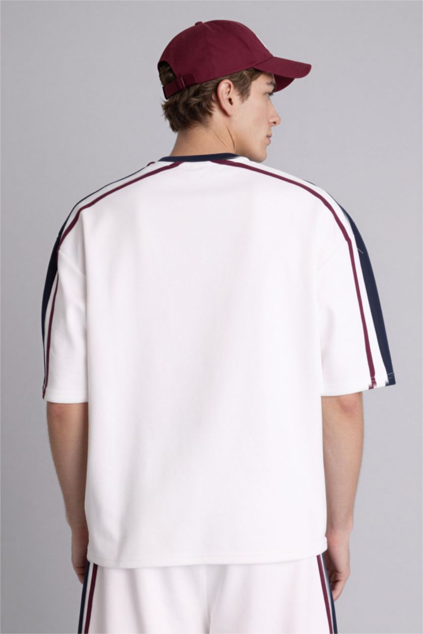 رجال بيج فاتح تيشيرت نص ردن قصة فضفاضة