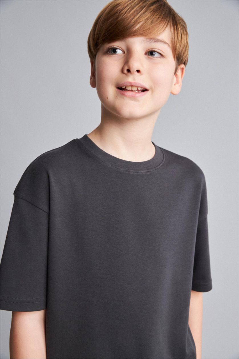 Young Boys - Teen Boys Anthracite Oversize Fit Short Sleeve T-Shirt