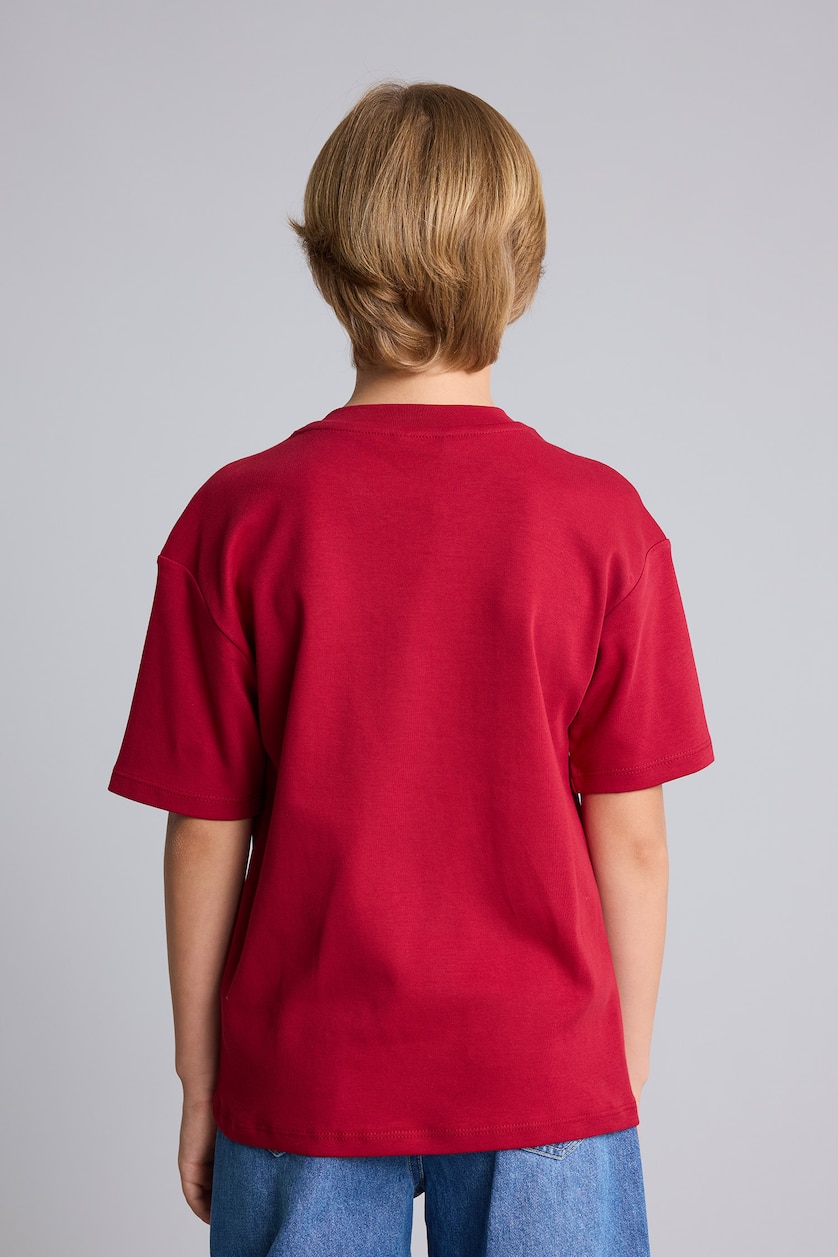 Young Boys - Teen Boys Bordeaux Oversize Fit Short Sleeve T-Shirt