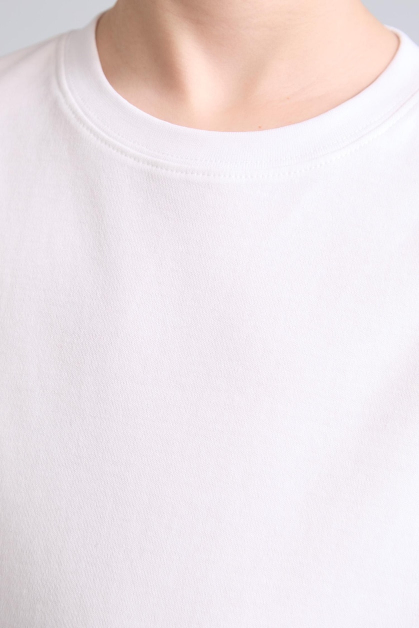 Young Boys - Teen Boys White Boy Oversize Fit 100% Cotton Crew Neck Short Sleeve T-Shirt