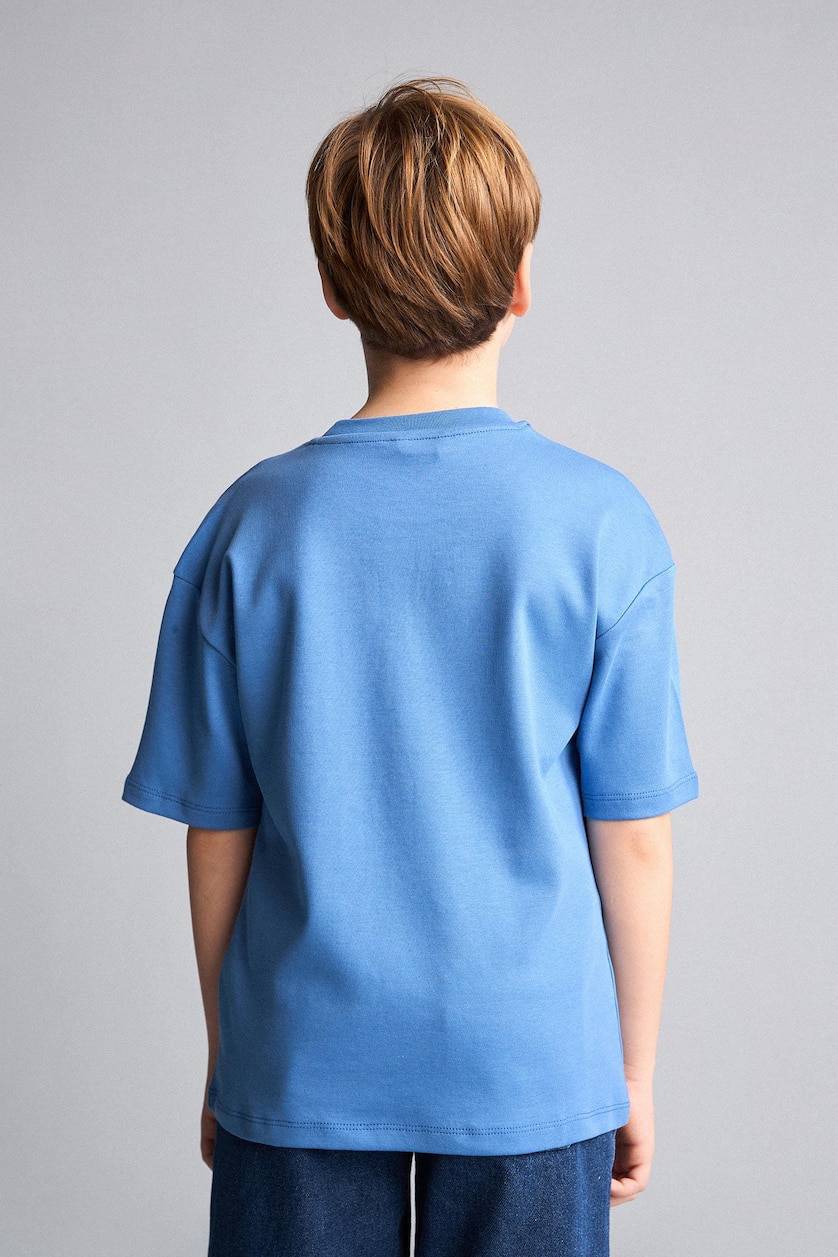 Young Boys - Teen Boys Dark Blue Boy Oversize Fit Short Sleeve T-Shirt