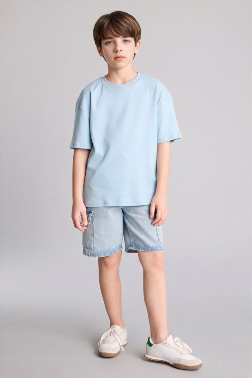 BOYS & TEENS Blue Boy Oversize Crew Neck Short Sleeve T-Shirt