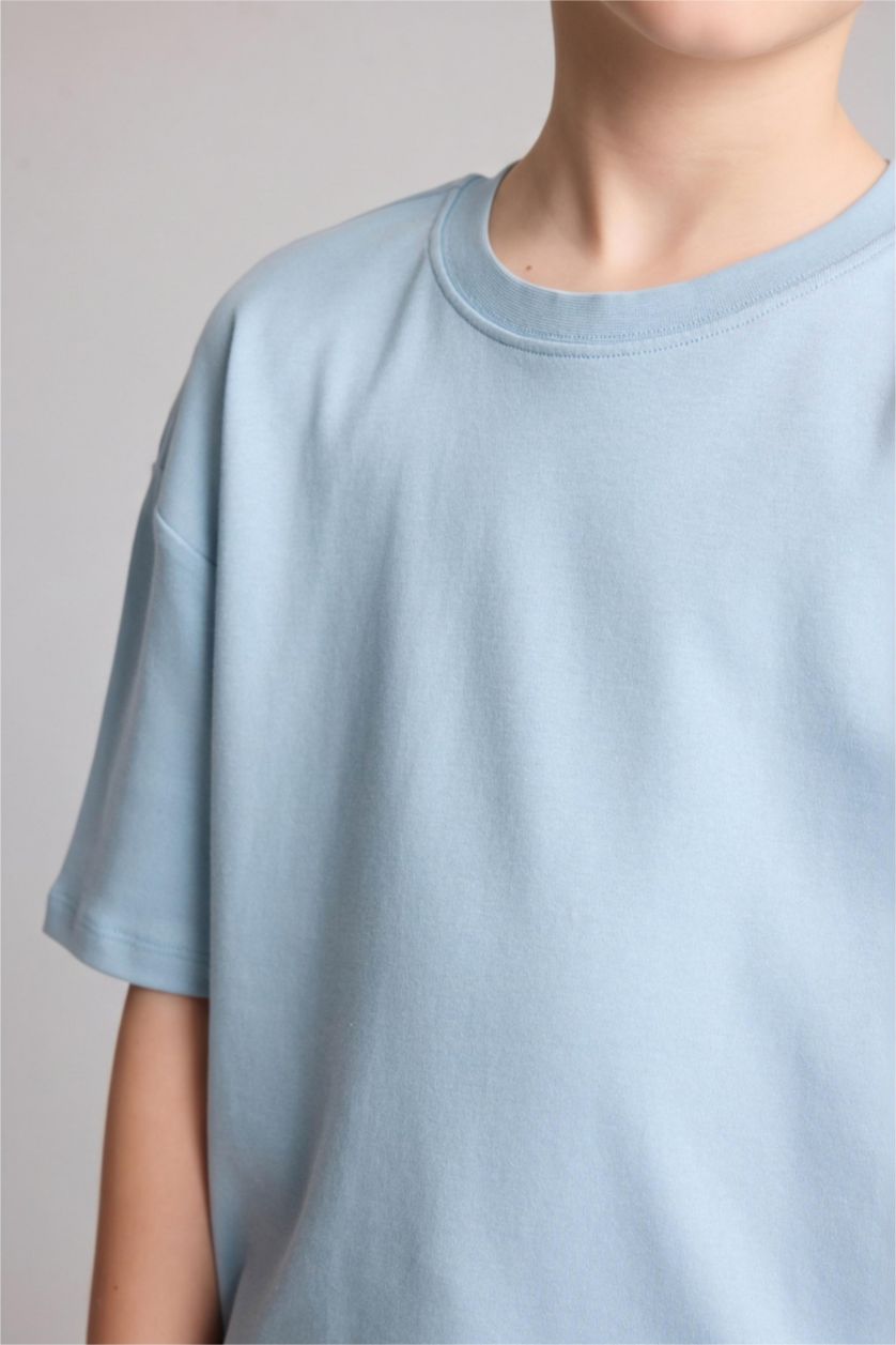 BOYS & TEENS Blue Boy Oversize Crew Neck Short Sleeve T-Shirt