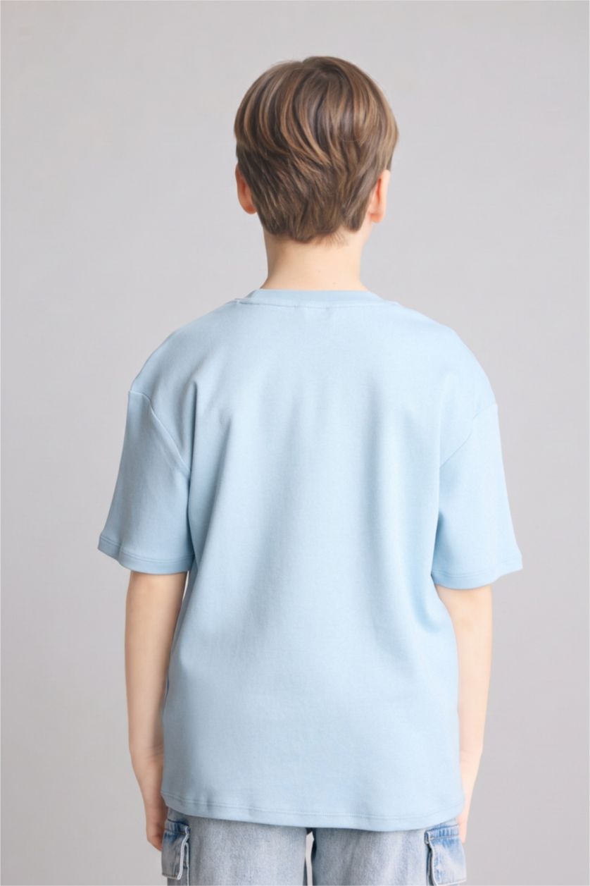 BOYS & TEENS Blue Boy Oversize Crew Neck Short Sleeve T-Shirt