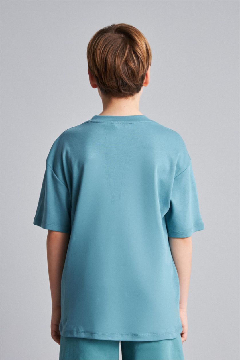 Мальчики и подростки Морская волна Футболка Oversize