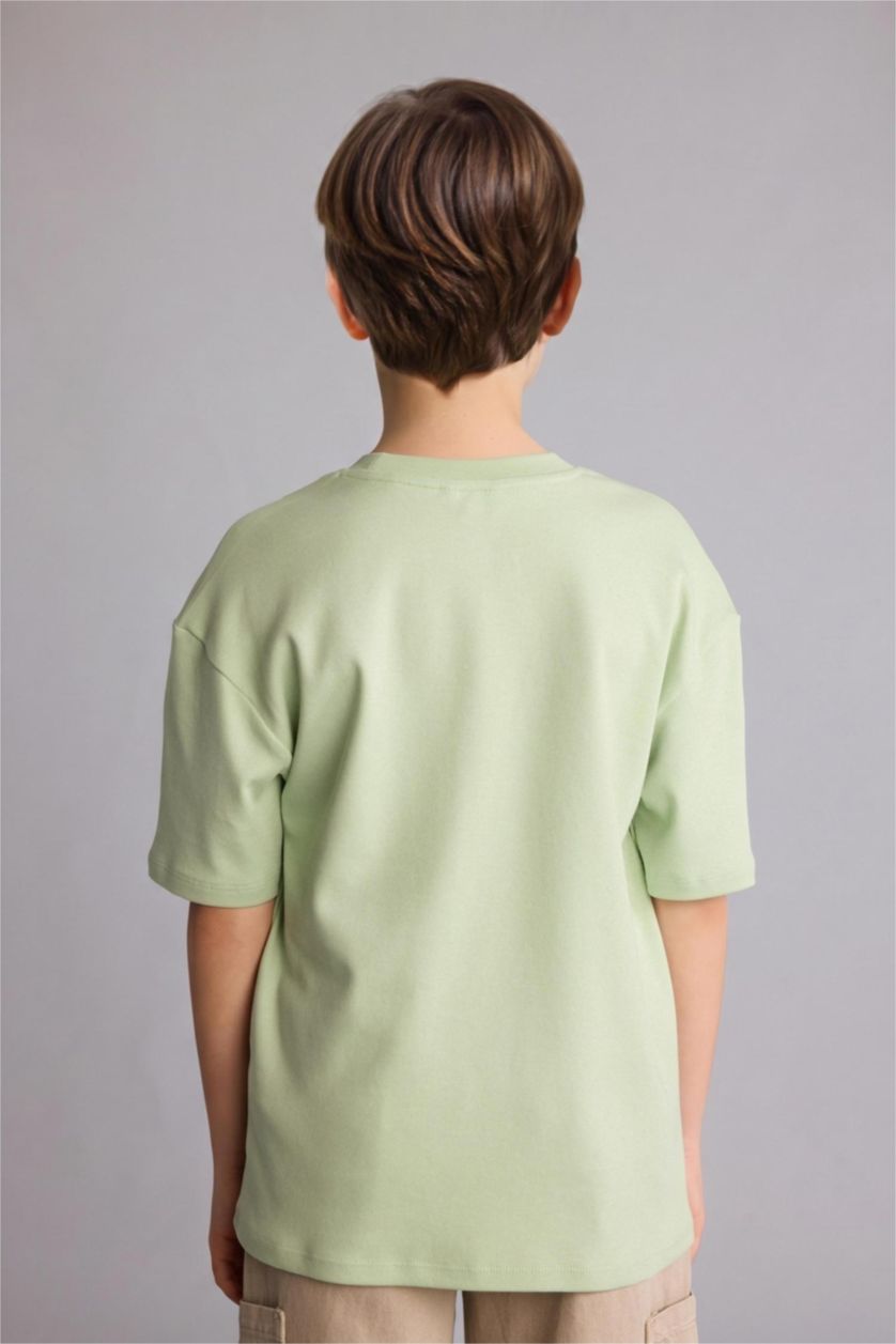 Erkek Çocuk - Genç Erkek Mint Oversize Kısa kollu Tişört Erkek Çocuk