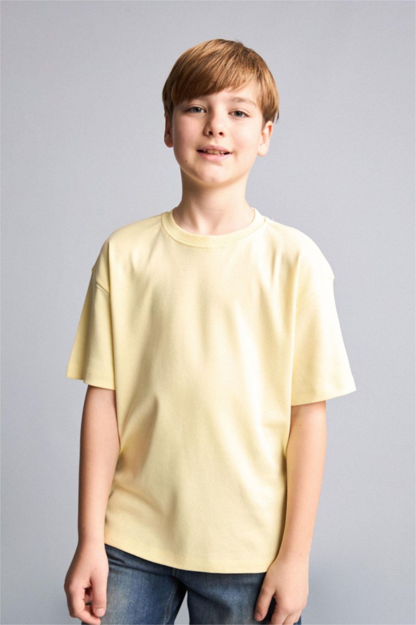 BOYS & TEENS Yellow Boy Oversize Fit Short Sleeve T-Shirt