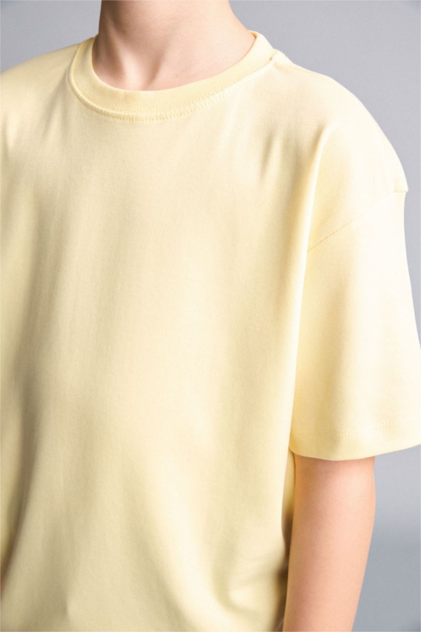 Young Boys - Teen Boys Yellow Oversize Fit Short Sleeve T-Shirt