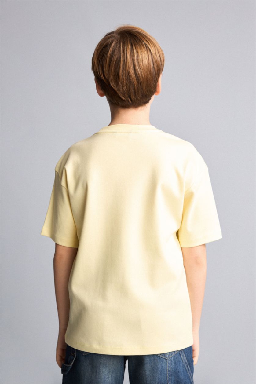Young Boys - Teen Boys Yellow Oversize Fit Short Sleeve T-Shirt