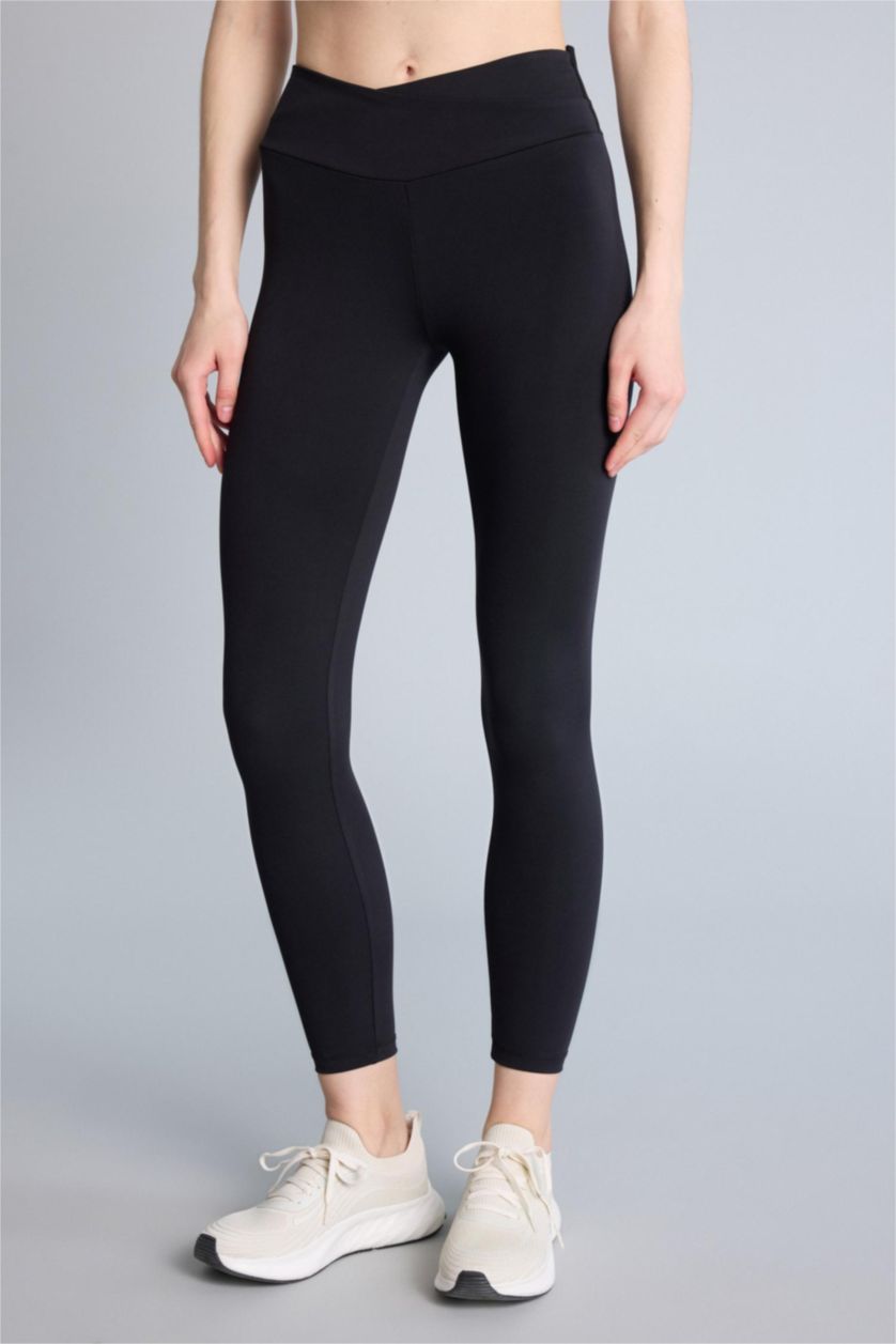 Kadın Siyah Sporcu Yüksek bel Tayt