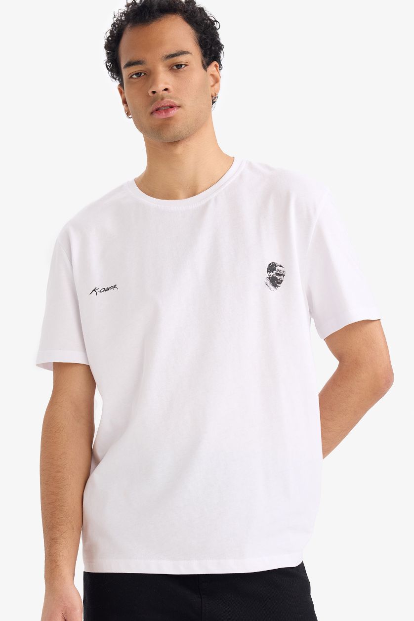 Erkek Beyaz %100 Pamuk Atatürk Baskılı Tişört