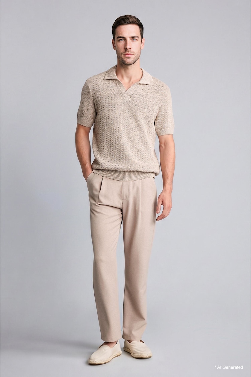 MAN Sand 100% Cotton Polo T-Shirt