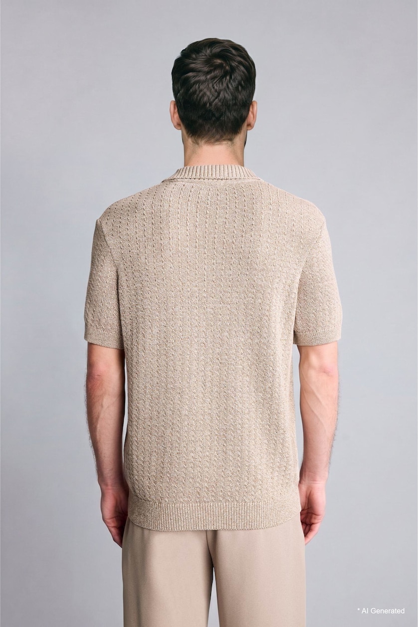 MAN Sand 100% Cotton Polo T-Shirt