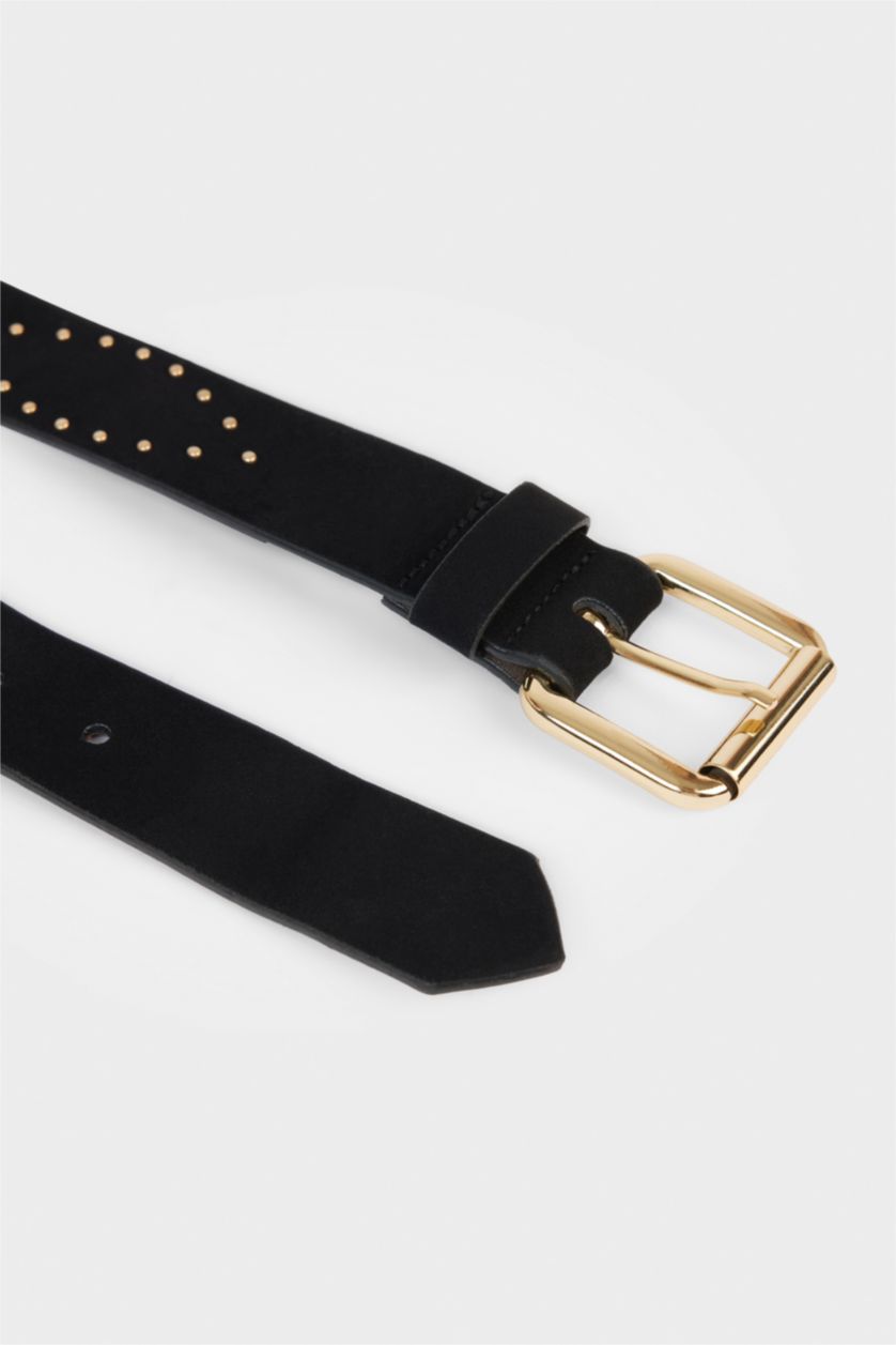 Kadın Siyah Kadın Dikdörtgen Toka Suni Deri Jean Kemeri