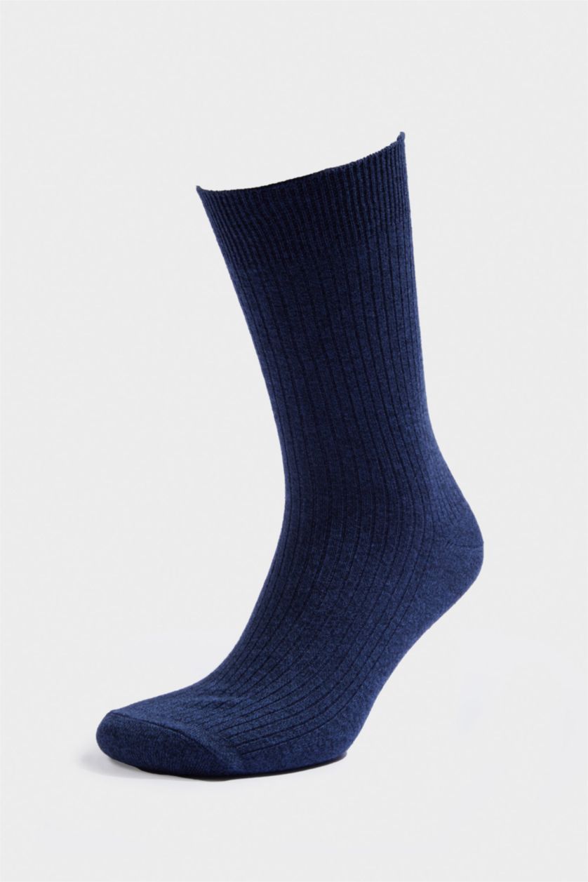 Erkek Lacivert Erkek 5'li Pamuklu Uzun Çorap