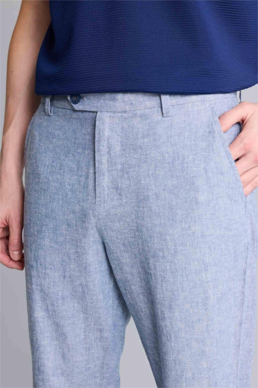 Erkek Koyu Mavi Taılored Fit Pantolon