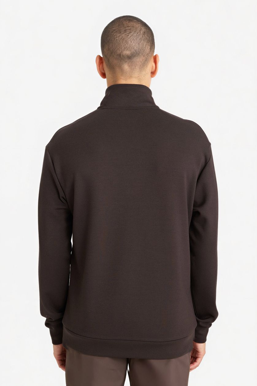 Man Brown Boxy Fit Sweatshirt