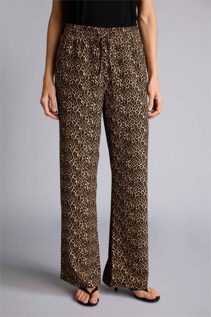 حريمي أسود بنطلون منسوج قصة مستقيمة