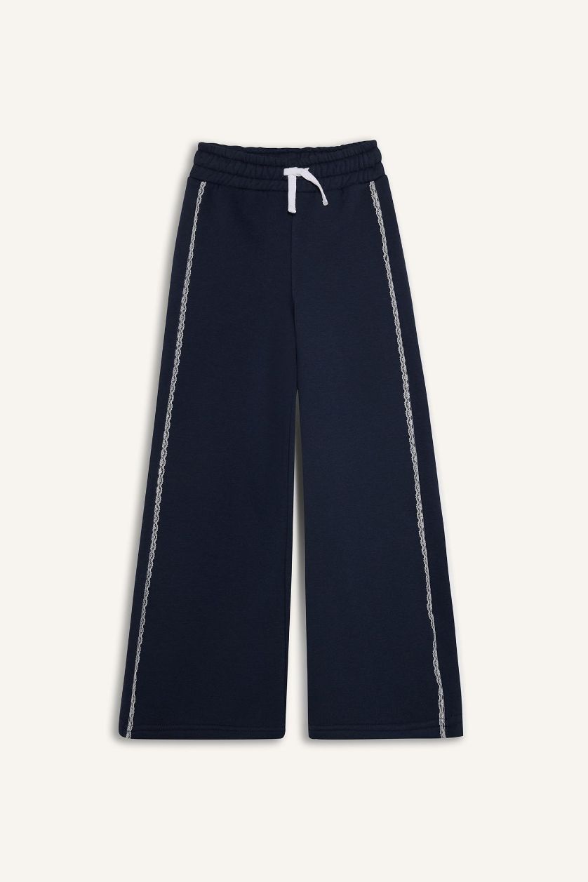 Kız Çocuk - Genç Kız Lacivert 2'li Takım Baskılı Sweatshirt Eşofman Altı Kız Çocuk