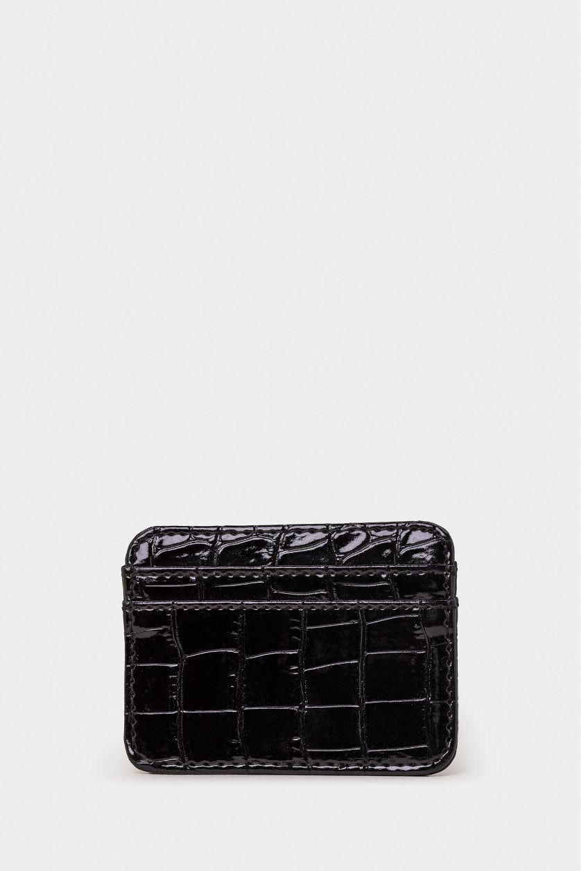 حريمي أسود محفظة بطاقات حريمي جلد صناعي