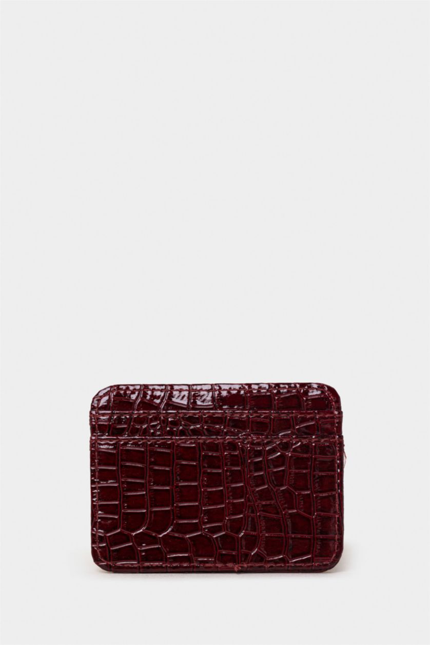 حريمي خمري محفظة بطاقات حريمي جلد صناعي