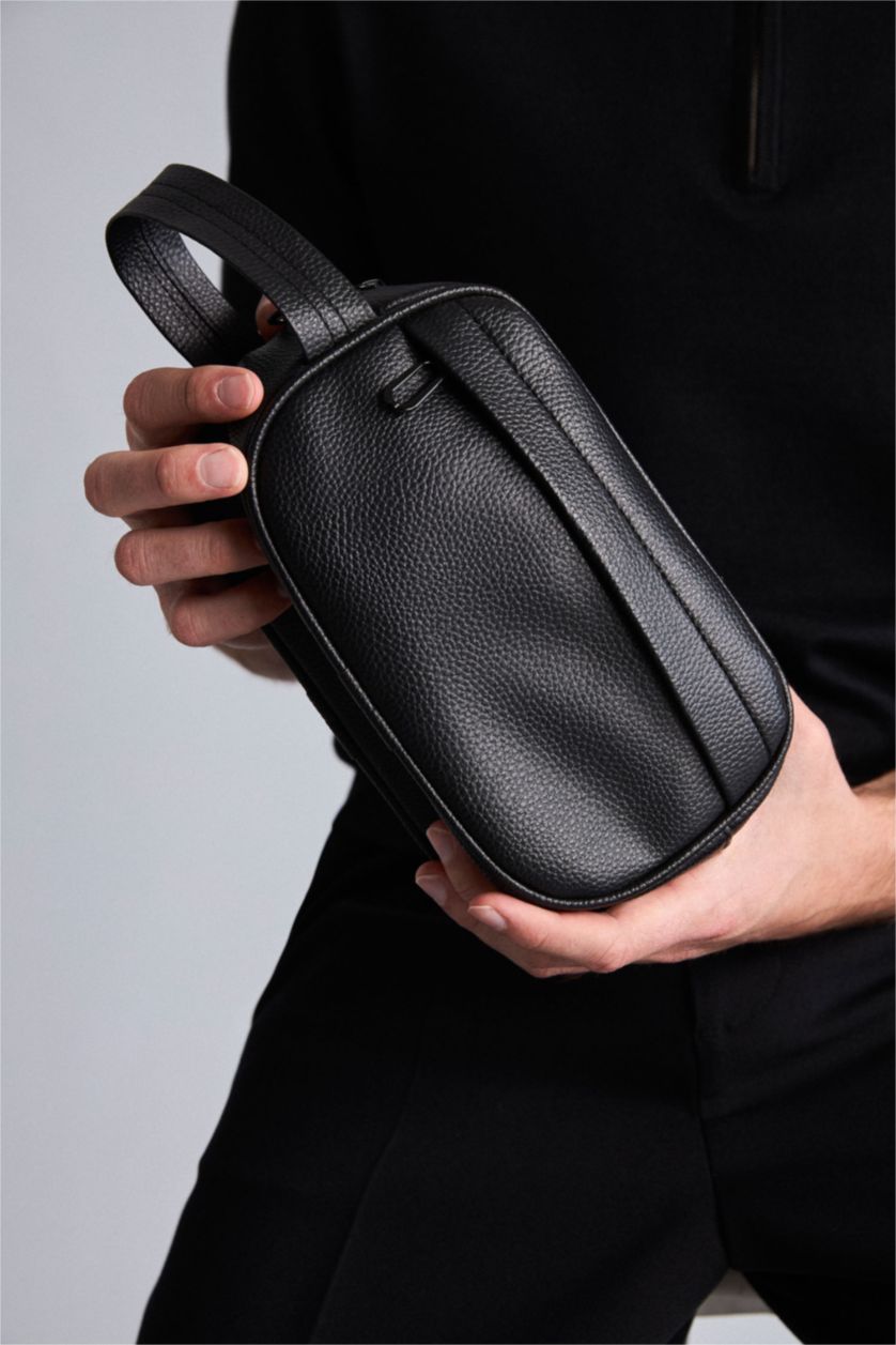 MAN Black Faux Leather Hand Bag