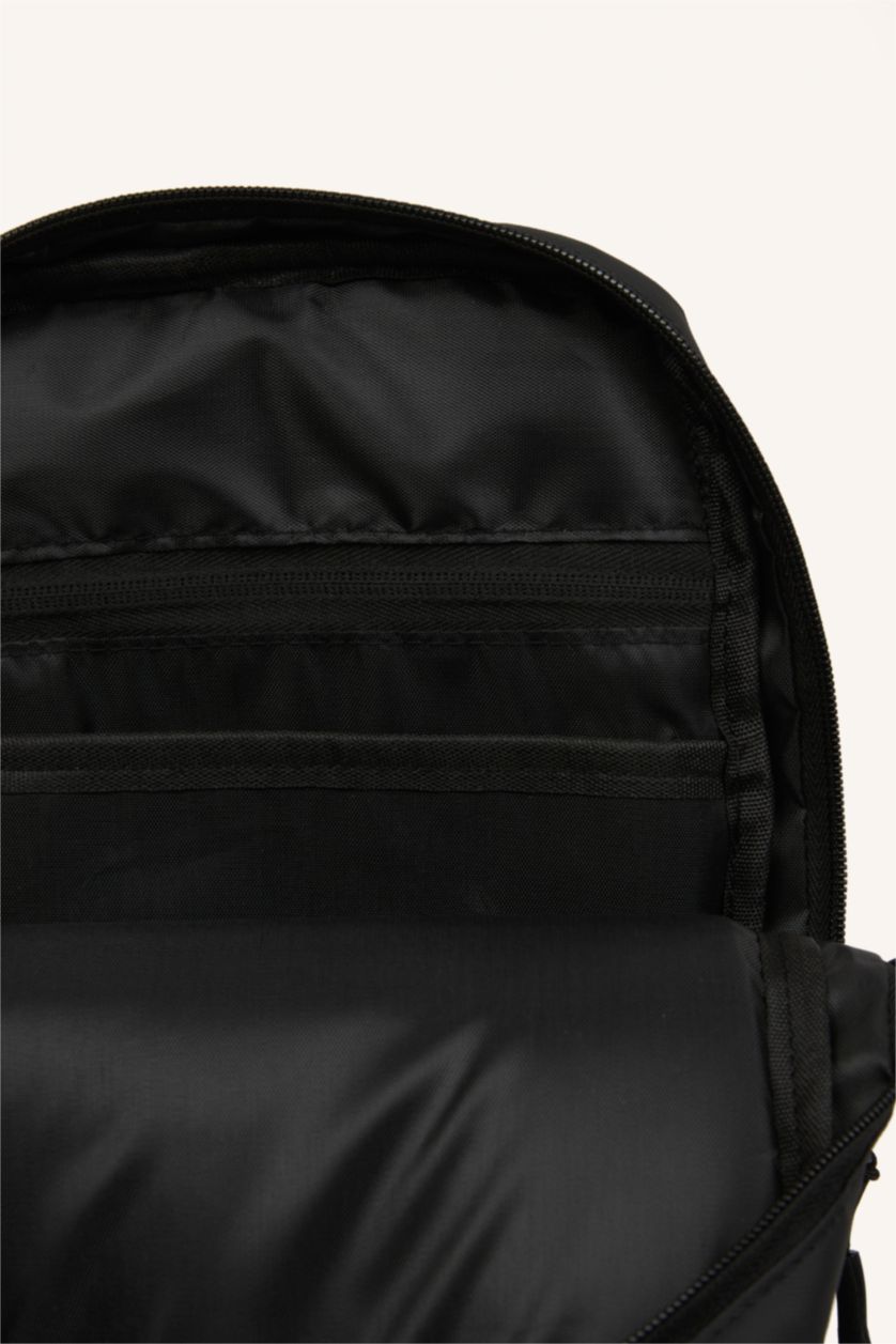 MAN Black Faux Leather Crossbody Bag