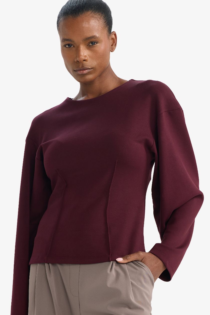 Woman Bordeaux Long Sleeve T-Shirt