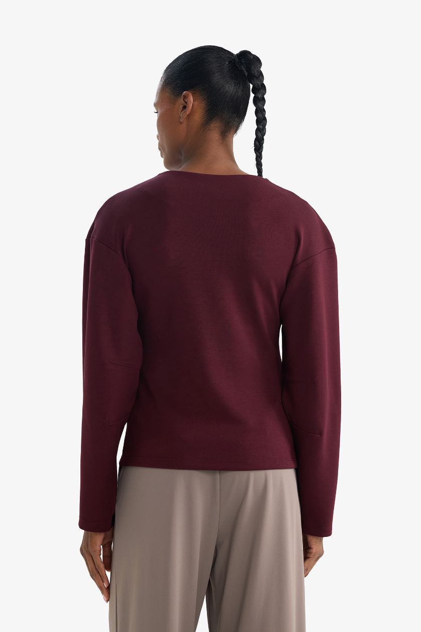Woman Bordeaux Long Sleeve T-Shirt