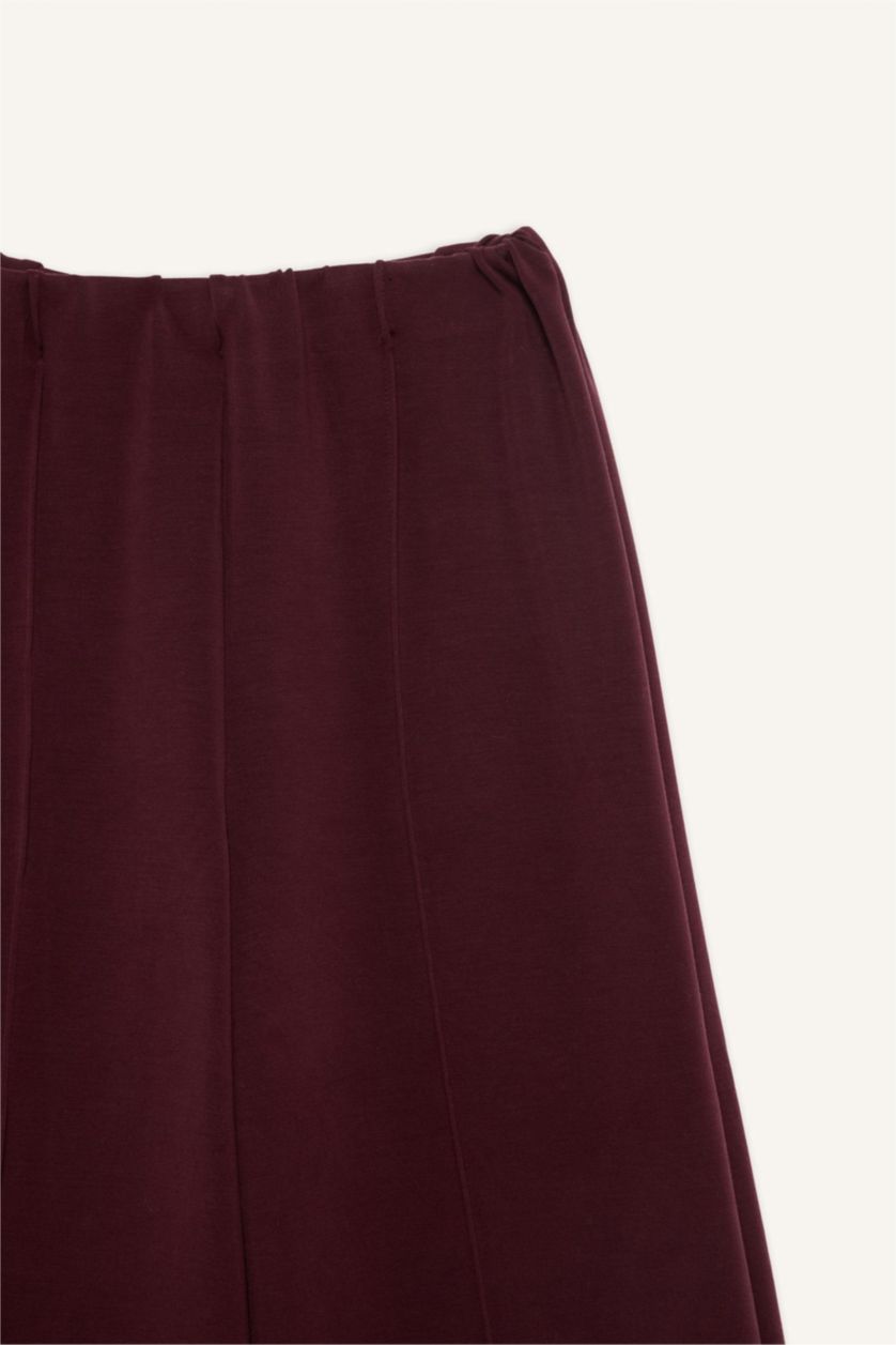 Kadın Bordo Beli Lastikli Geniş Paça Eşofman Altı