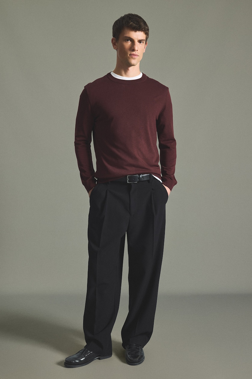 MESHKUJ Black Wide Leg Trousers