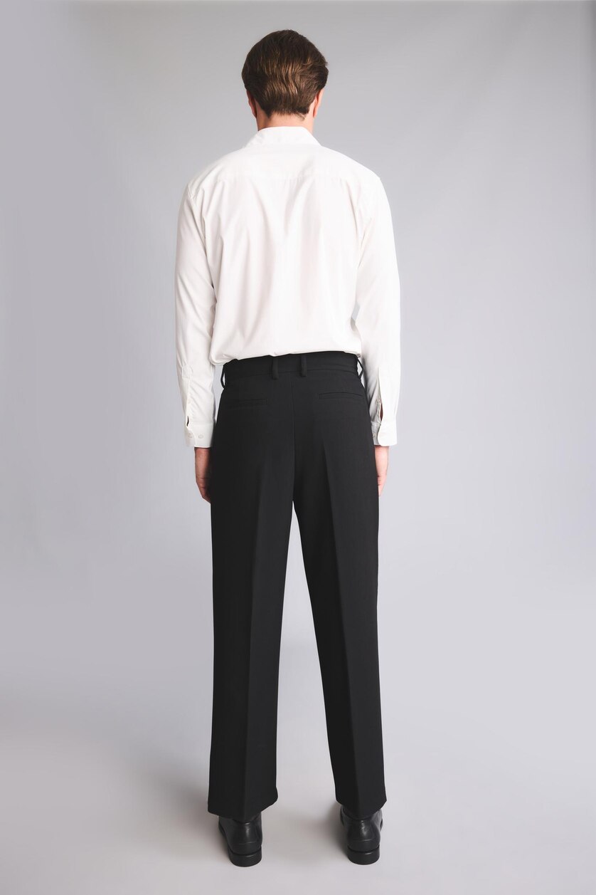 Men Black Wide Leg Trousers