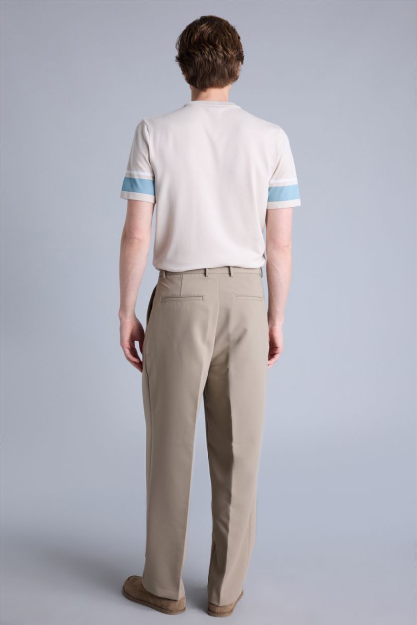 Erkek Bej Wıde Leg Pantolon