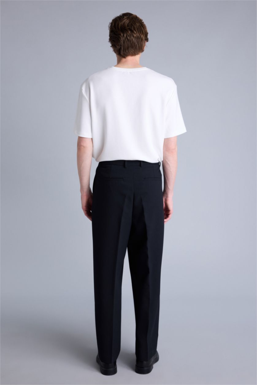 Erkek Siyah Wıde Leg Pantolon