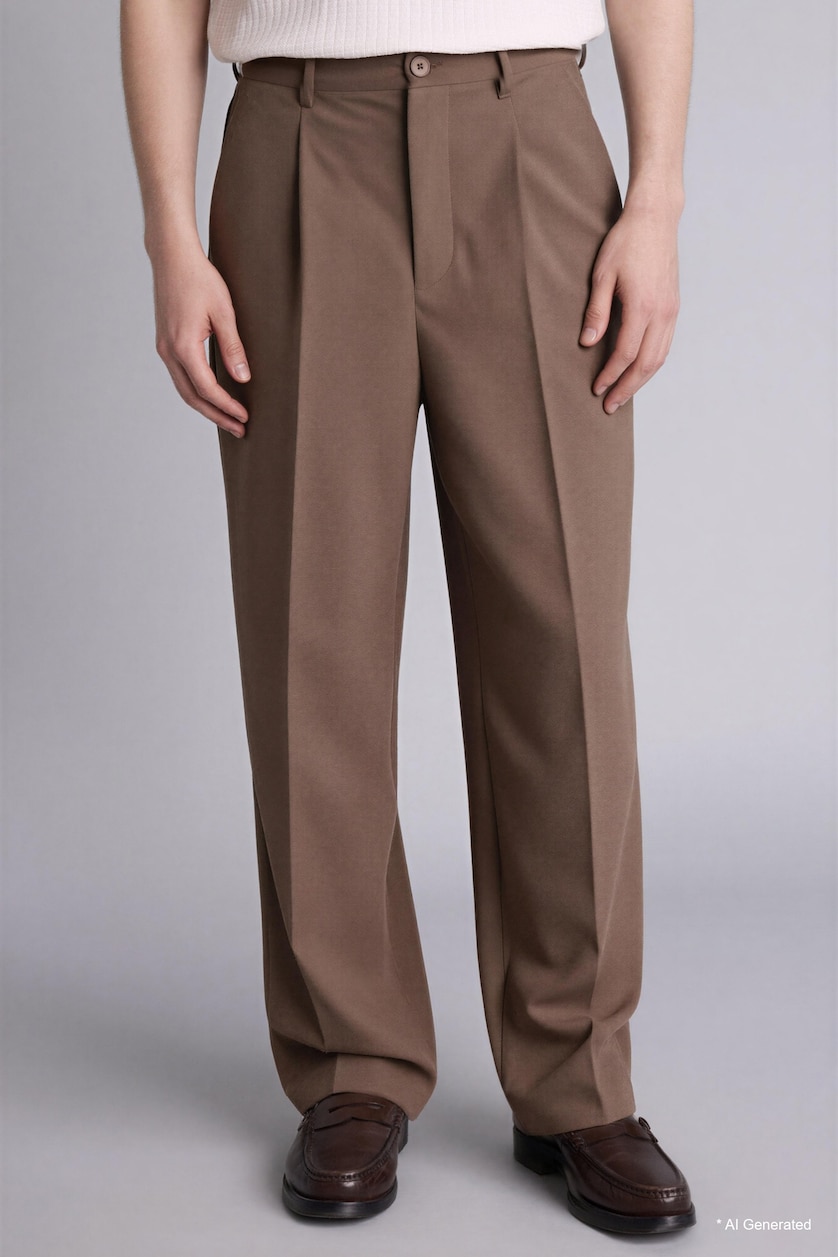 Erkek Meşe Yeşili Wıde Leg Pantolon